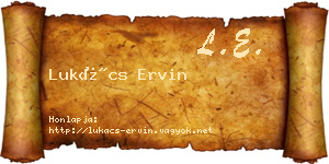 Lukács Ervin névjegykártya