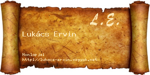 Lukács Ervin névjegykártya