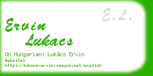 ervin lukacs business card